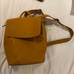 Mustard Yellow Vegan Leather Backpack